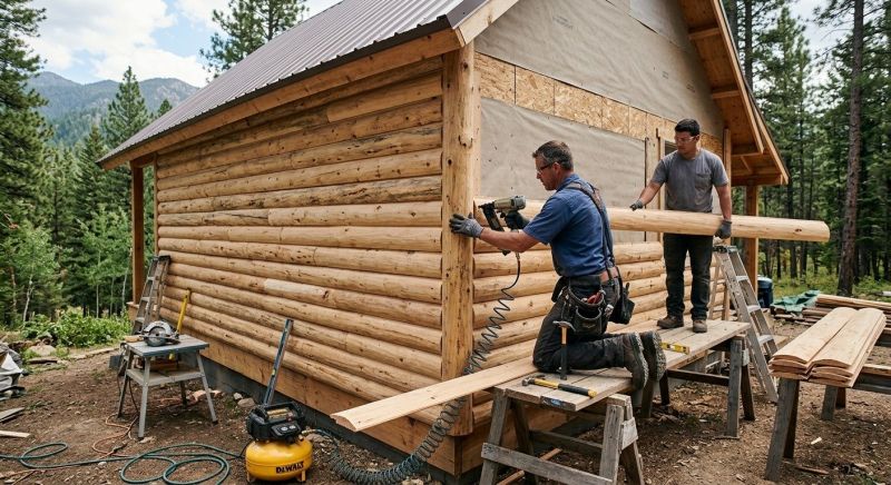 Log Siding Installation in Iron Station, NC