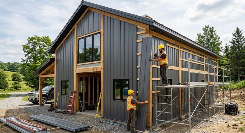 Metal Barn Siding Installation